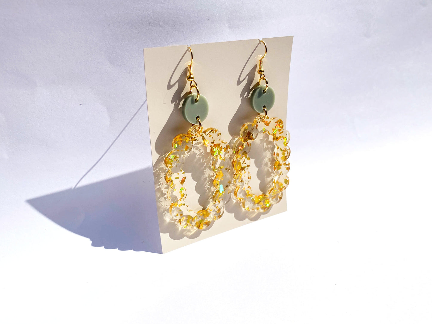 Oval Hoop Scallop Laser Cut Earrings Digital Download