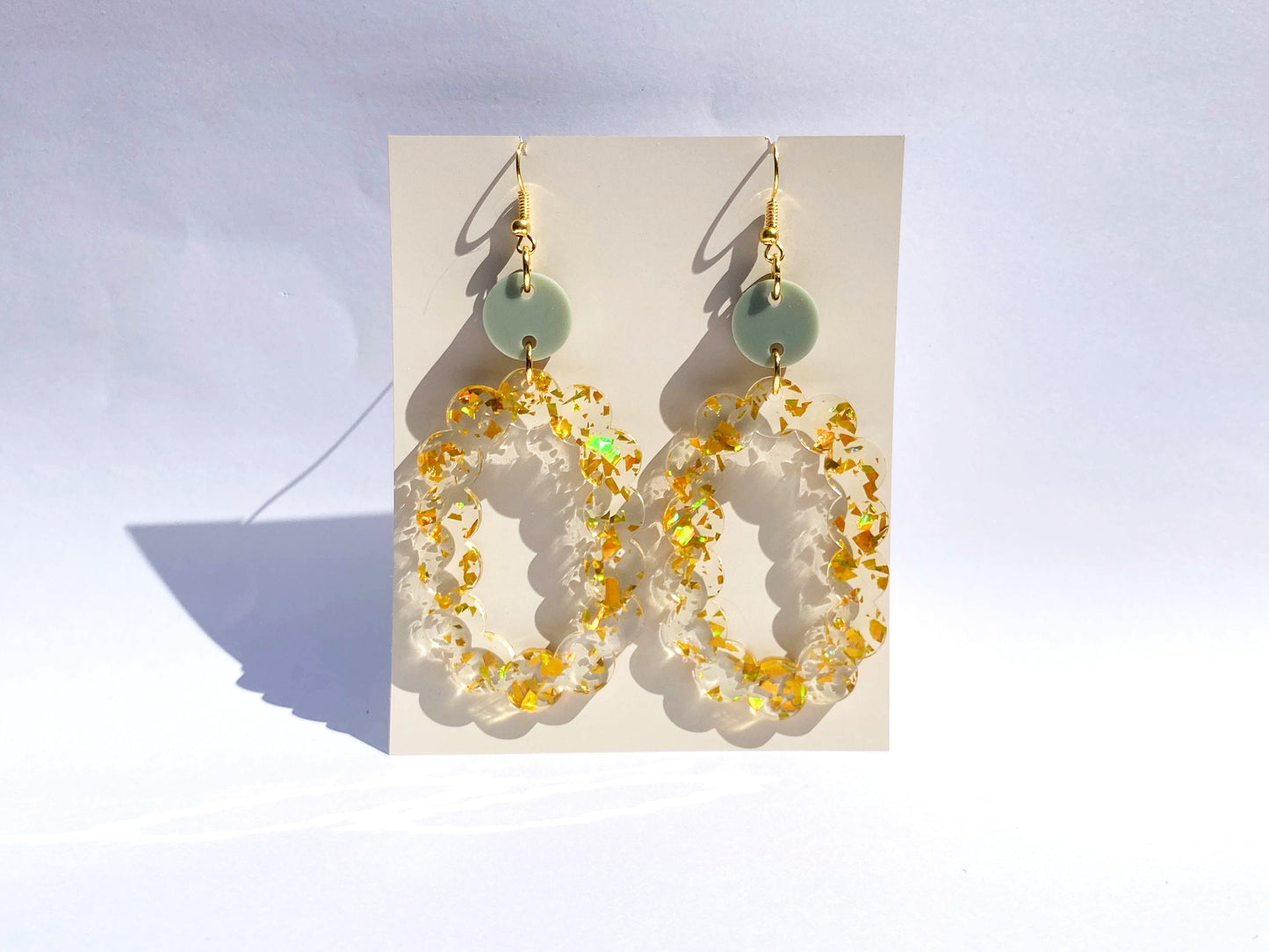 Oval Hoop Scallop Laser Cut Earrings Digital Download