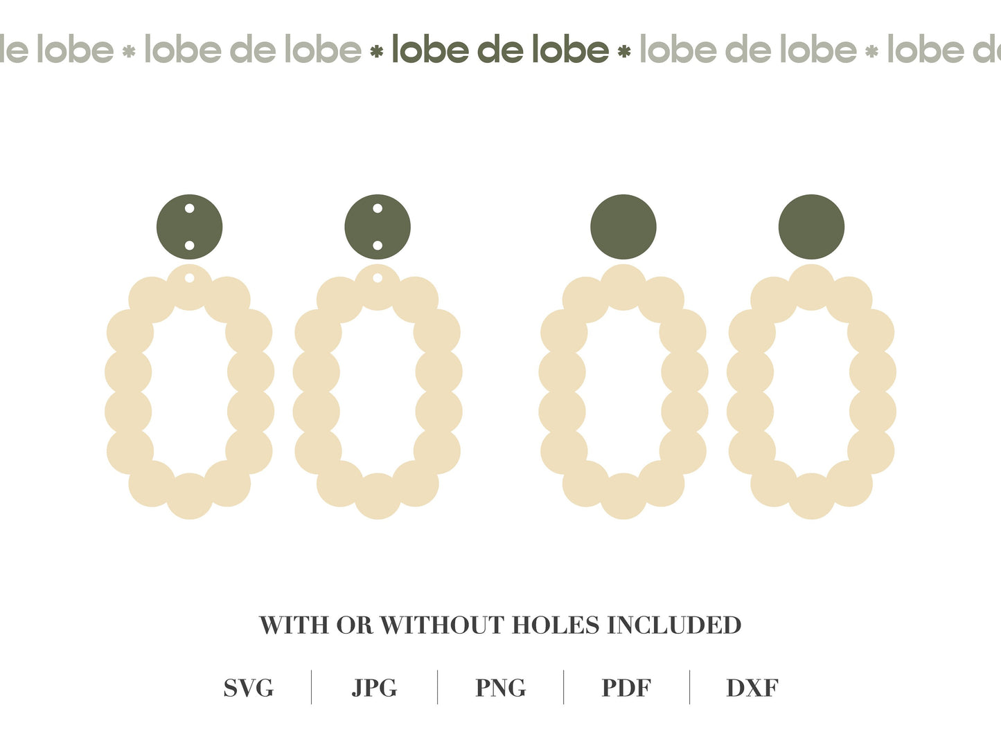 Oval Hoop Scallop Laser Cut Earrings Digital Download