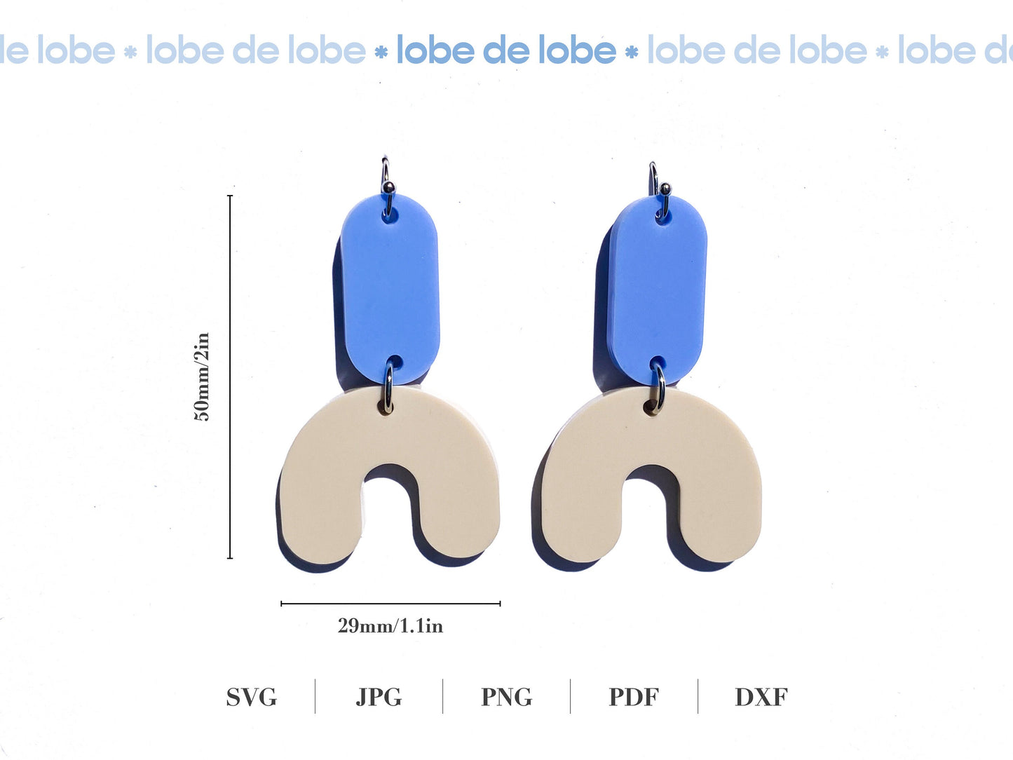 Modern Semi Circle Earrings Laser Cut SVG File