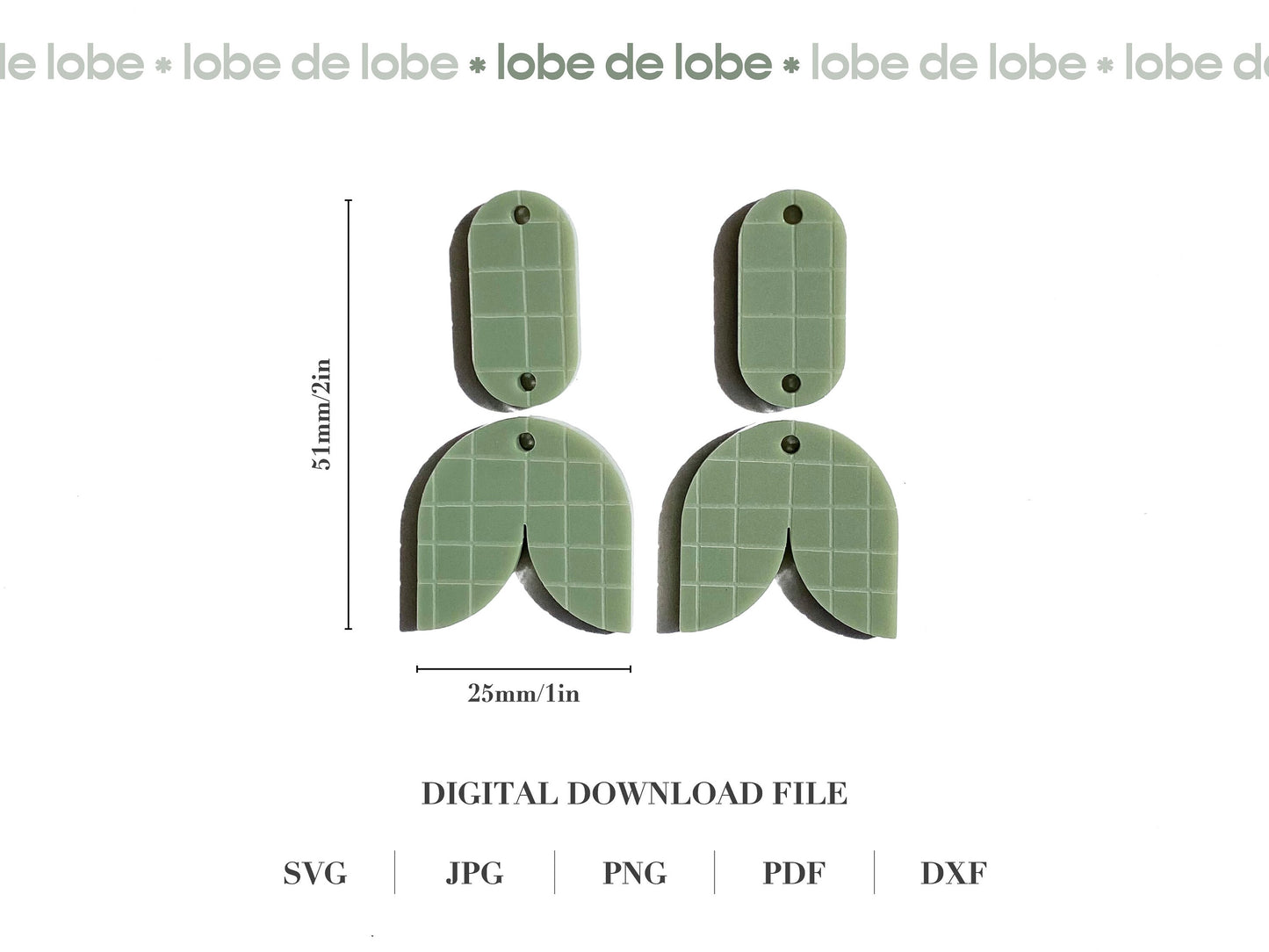 Tulip Flower Check Engrave Laser Cut Earrings Digital Download
