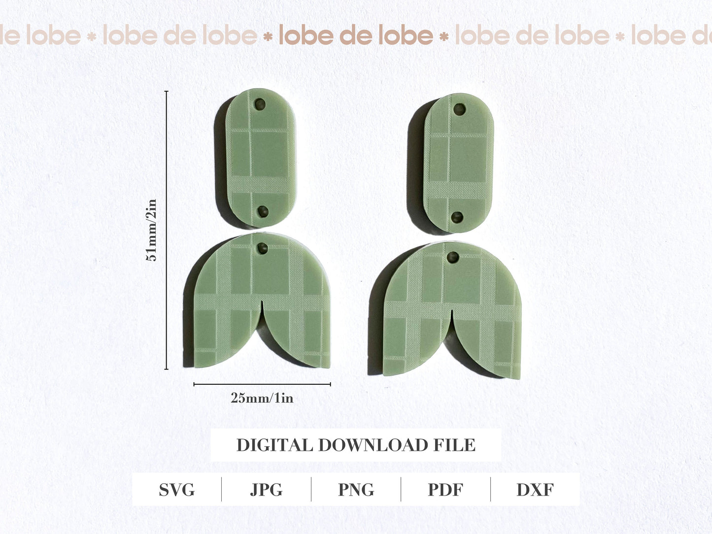 Tartan Tulip Laser Engraved Earrings Digital Download
