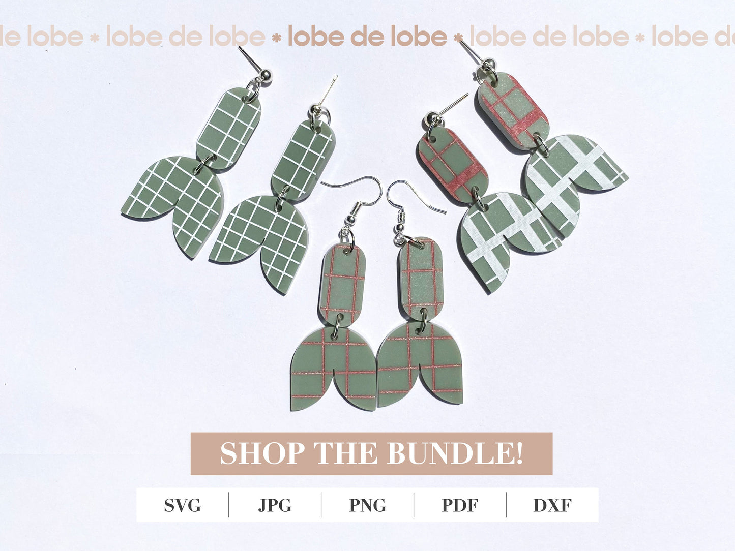 Tartan Tulip Laser Engraved Earrings Digital Download