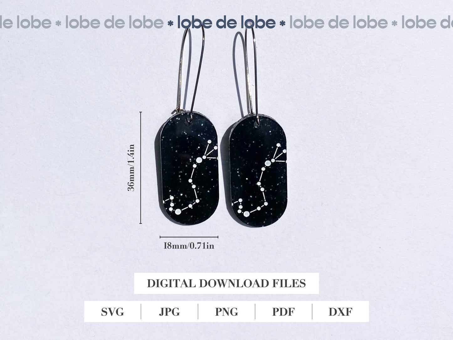 Star Sign Astrology Laser Engraved Earrings Digital Download