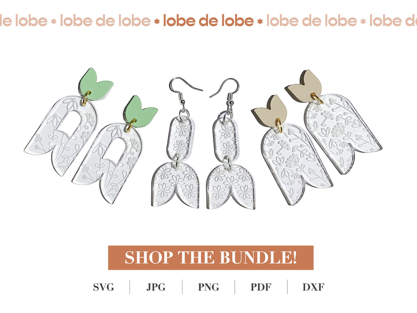 Spring Daisy Laser Engraved Earrings Digital Download