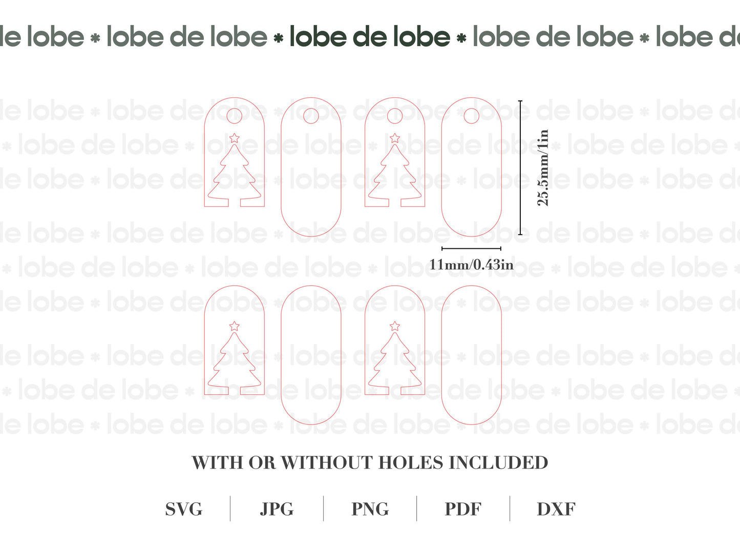 Christmas Tree Festive Holiday Laser Cut Earrings Digital Download
