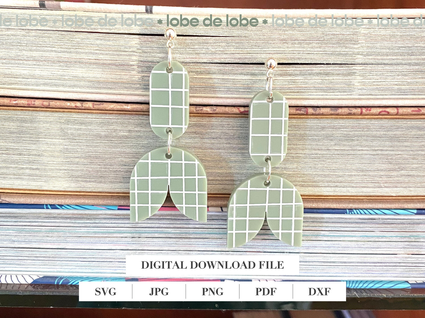 Tulip Flower Check Engrave Laser Cut Earrings Digital Download