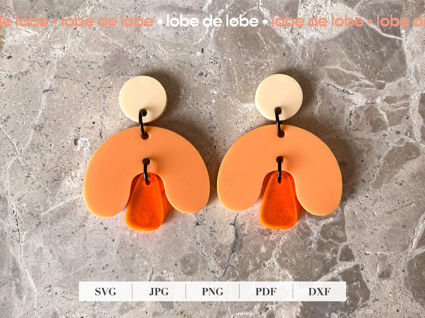 Rainbow Arch Dangle Laser Cut Earrings Digital Download