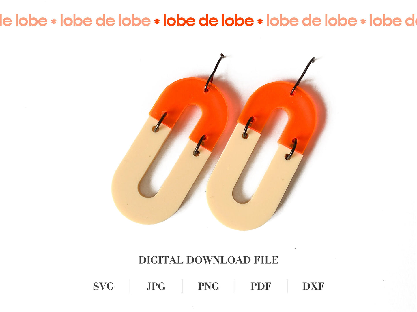 Oval Hoop 2 Piece Laser Cut Earrings Digital Download