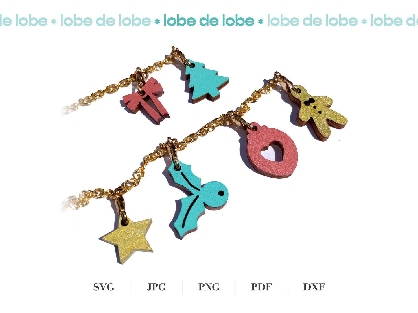 Christmas Holiday Festive Tumbler Laser Cut Charms