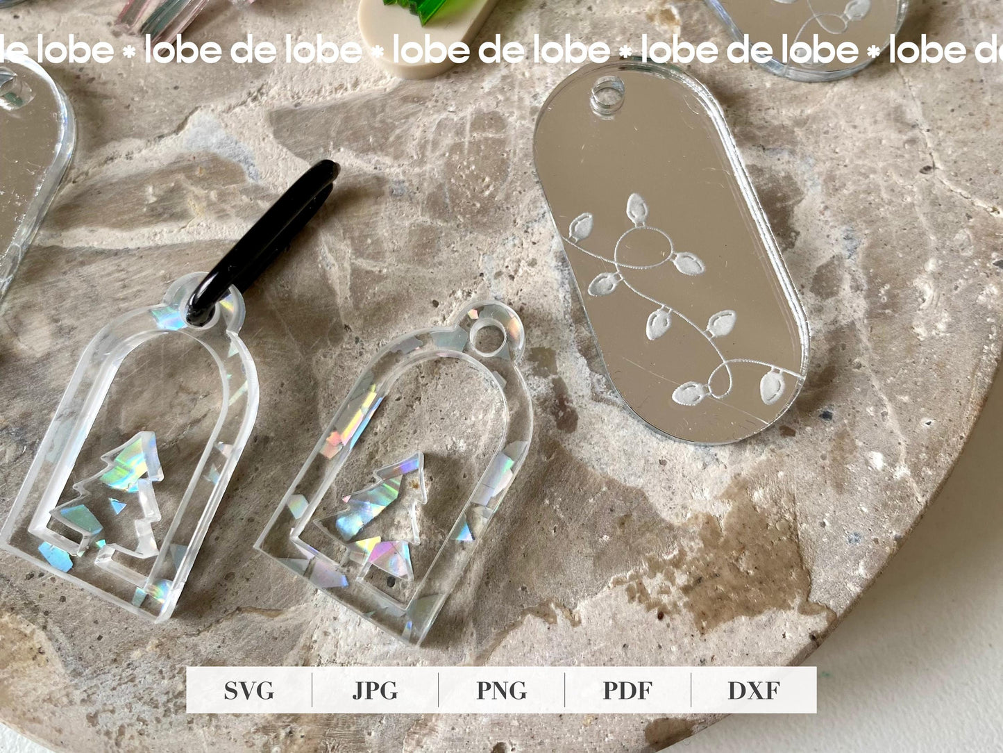 Christmas Holiday Bundle Acrylic Earrings Laser Cut SVG Files