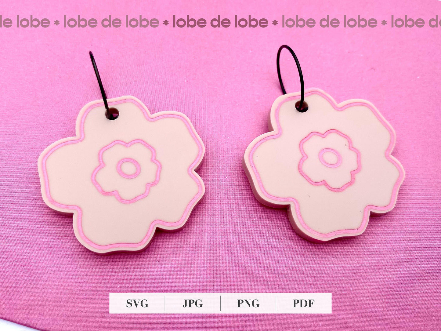 Spring Flower Statement Laser Engraved Earrings Digital Download