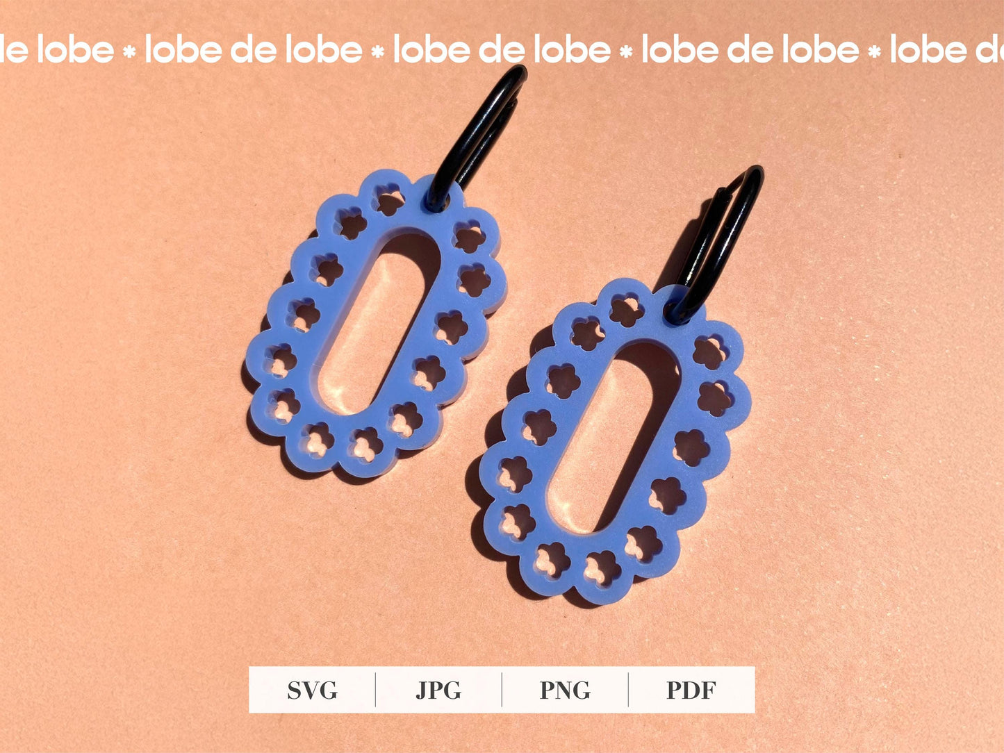 Flower Hoop Spring Boho Laser Cut Earrings Digital Download