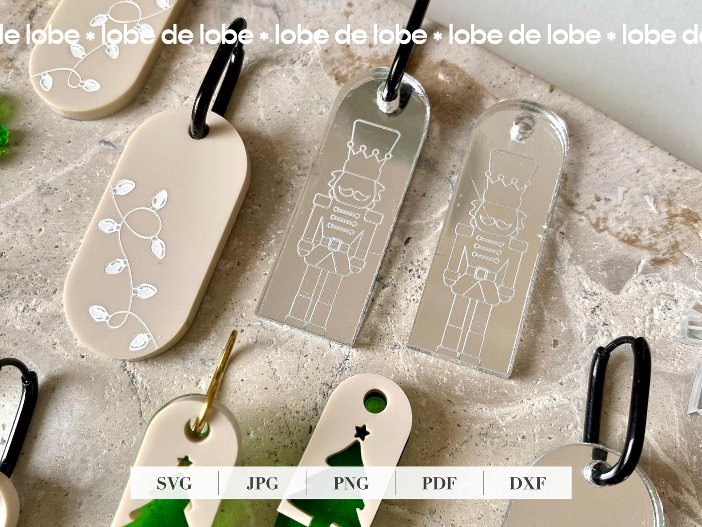 Christmas Holiday Bundle Acrylic Earrings Laser Cut SVG Files