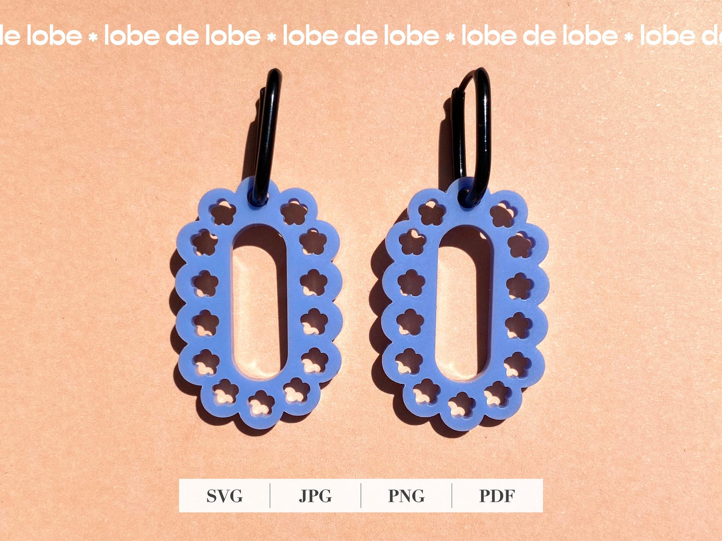 Flower Hoop Spring Boho Laser Cut Earrings Digital Download