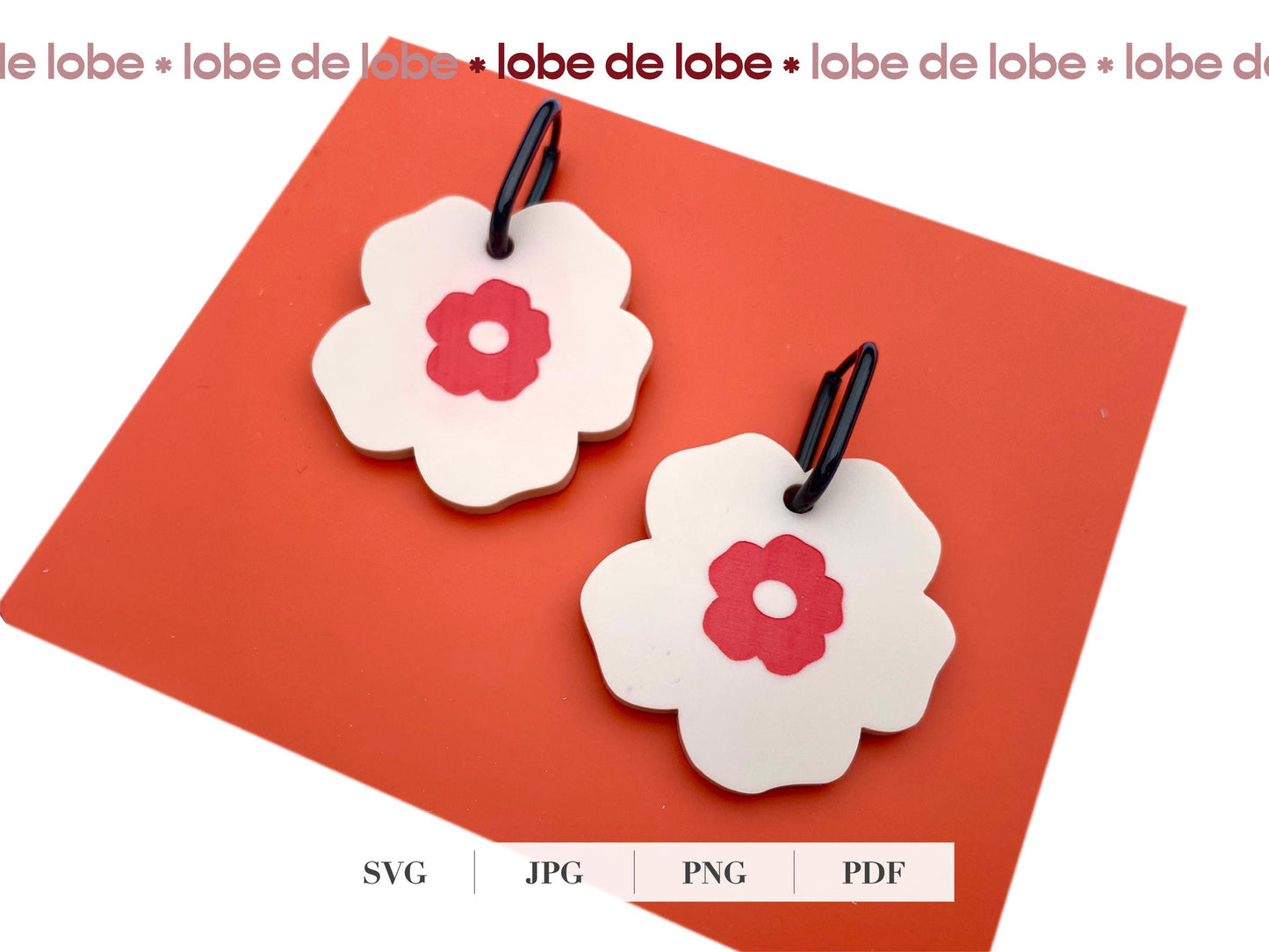 Spring Statement Flower Laser Engraved Earrings Digital Download