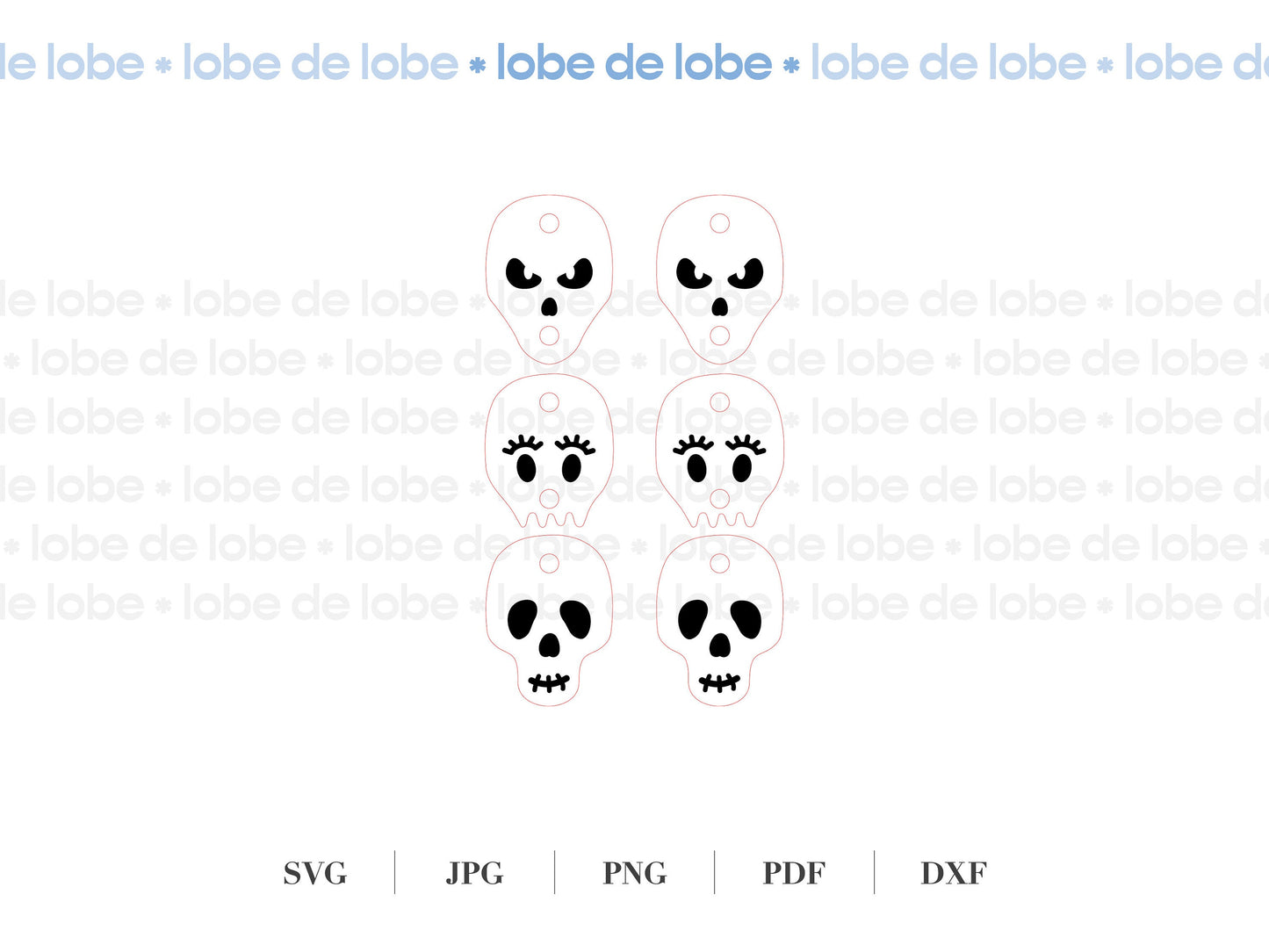 Sugar Skull Earring Acrylic Laser Cut SVG file