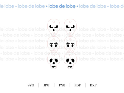 Sugar Skull Earring Acrylic Laser Cut SVG file