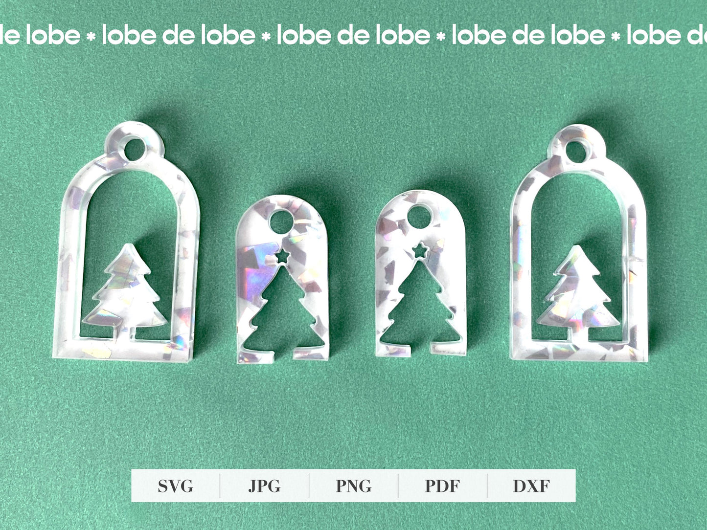 Christmas Tree Holiday Earrings Bundle Laser Cut SVG File