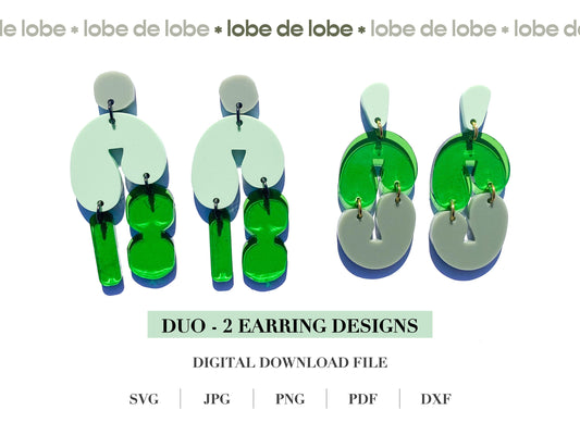 Asymmetrical Boho Bundle Laser Cut Earrings Digital Download