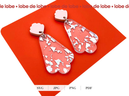 Trendy Fan Scallop Laser Cut Earrings Digital Download