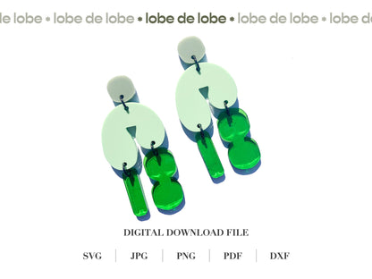 Asymmetrical Boho Bundle Laser Cut Earrings Digital Download