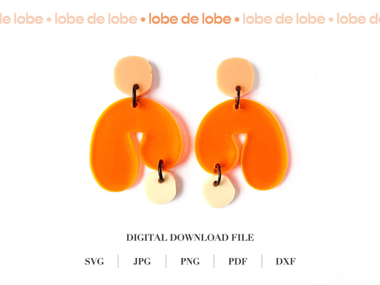 Asymmetrical Boho Arch Dangle Laser Cut Earrings Digital Download