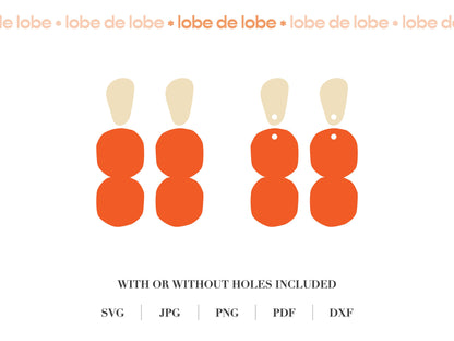 Boho bubble Laser Cut Earrings Digital Download
