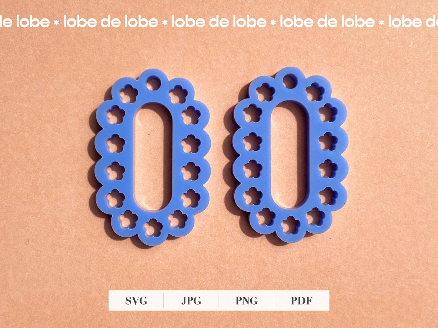 Flower Hoop Spring Boho Laser Cut Earrings Digital Download