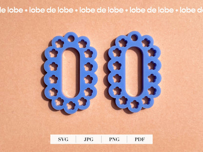 Flower Hoop Spring Boho Laser Cut Earrings Digital Download