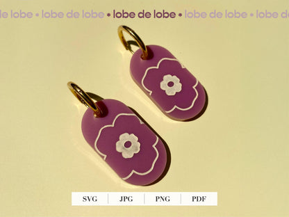 Spring Flower Laser Engraved Earrings Digital Download