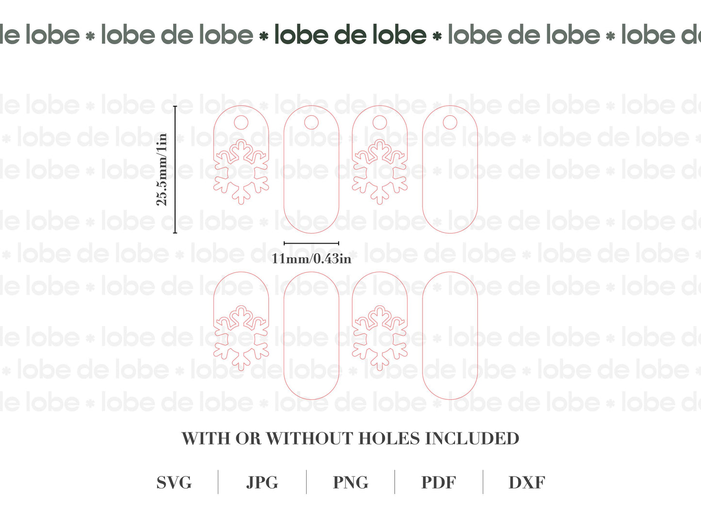 Laser Cut Design Earrings Festive Christmas Snowflake Winter SVG File