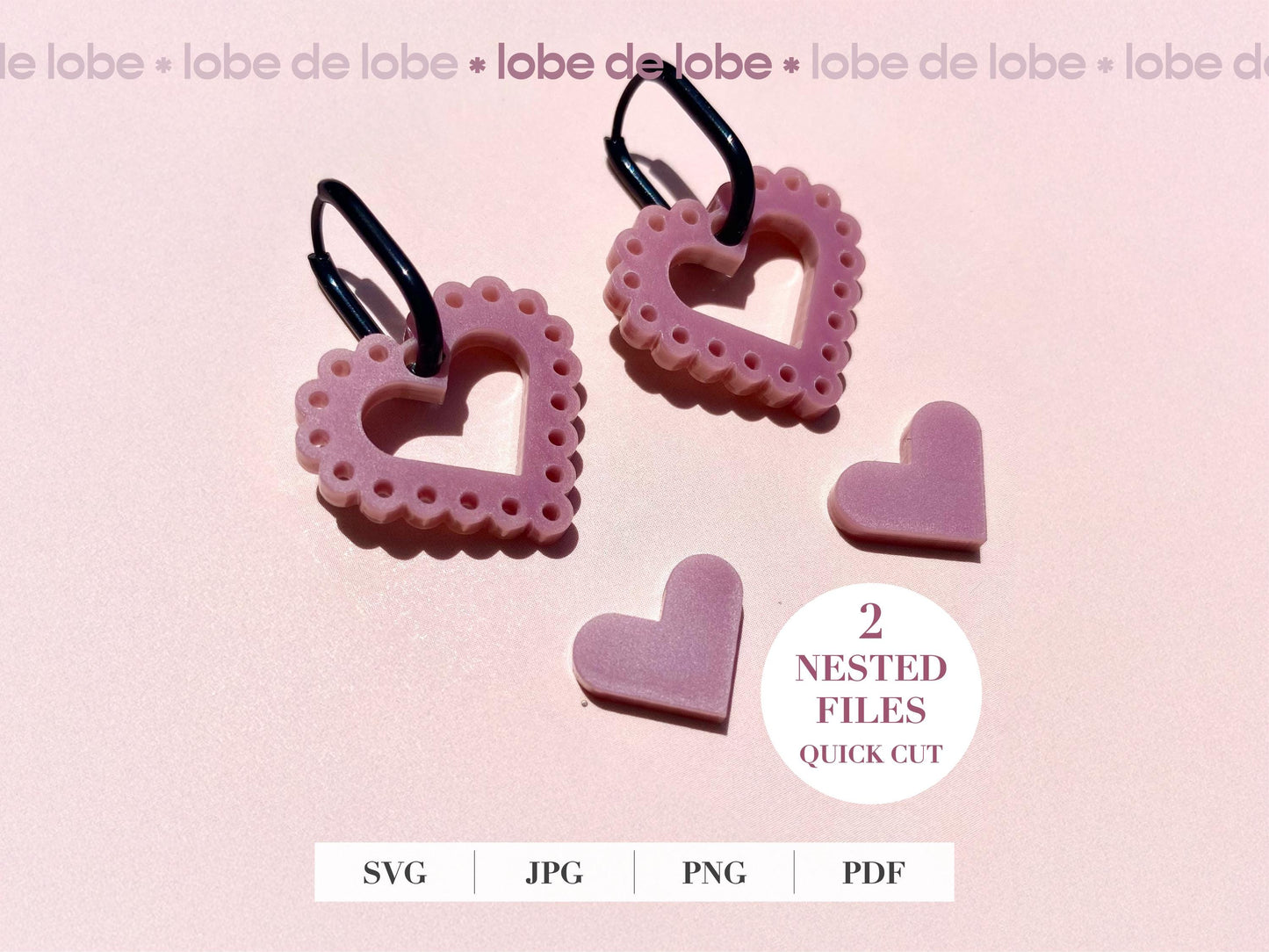 Valentines Love Heart Bundle Laser Engraved Earrings Digital Download