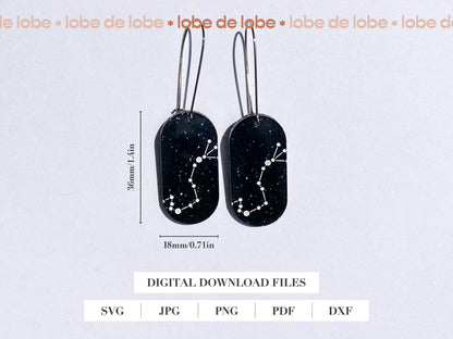 Zodiac Star Sign Astrology Laser Engraved Earrings Digital Download