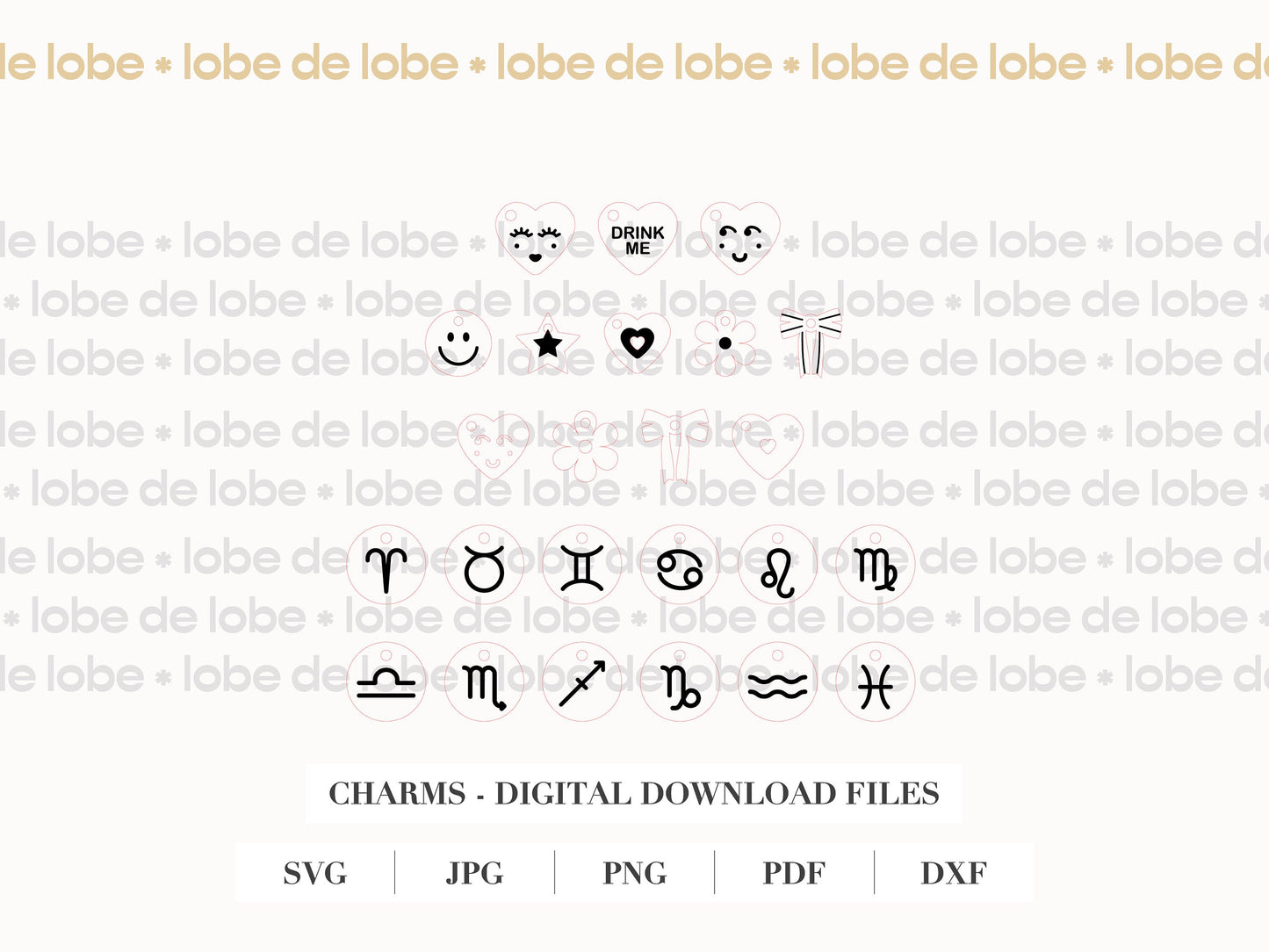 Cute Stanley Cup Charms Laser Engraved Digital Download