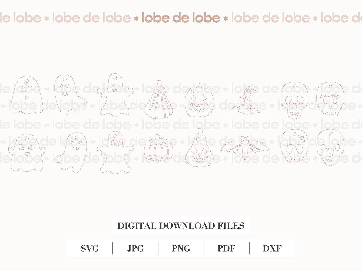Halloween Ghost, Pumpkin, Skull Tumbler Laser Engraved Charms Digital Download
