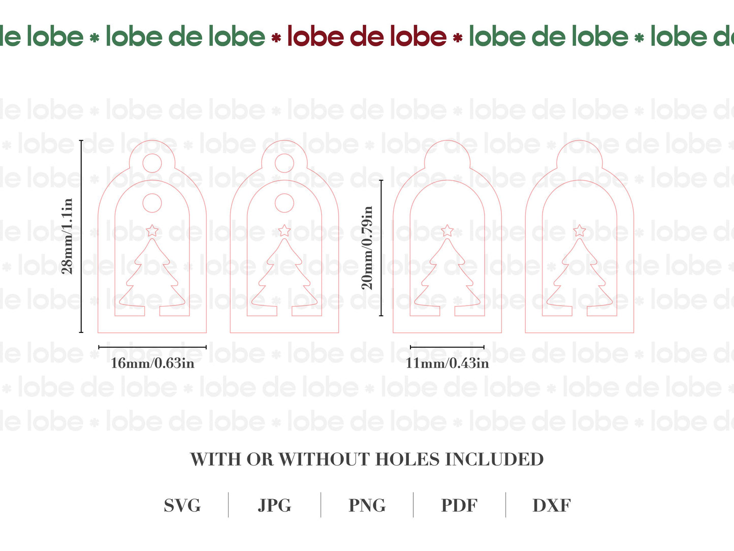 Christmas Tree Holiday Earrings Bundle Laser Cut SVG File