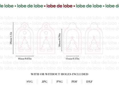 Christmas Tree Holiday Earrings Bundle Laser Cut SVG File