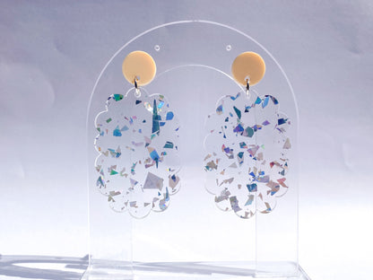 Oval Scallop Laser Cut Earrings Digital Download
