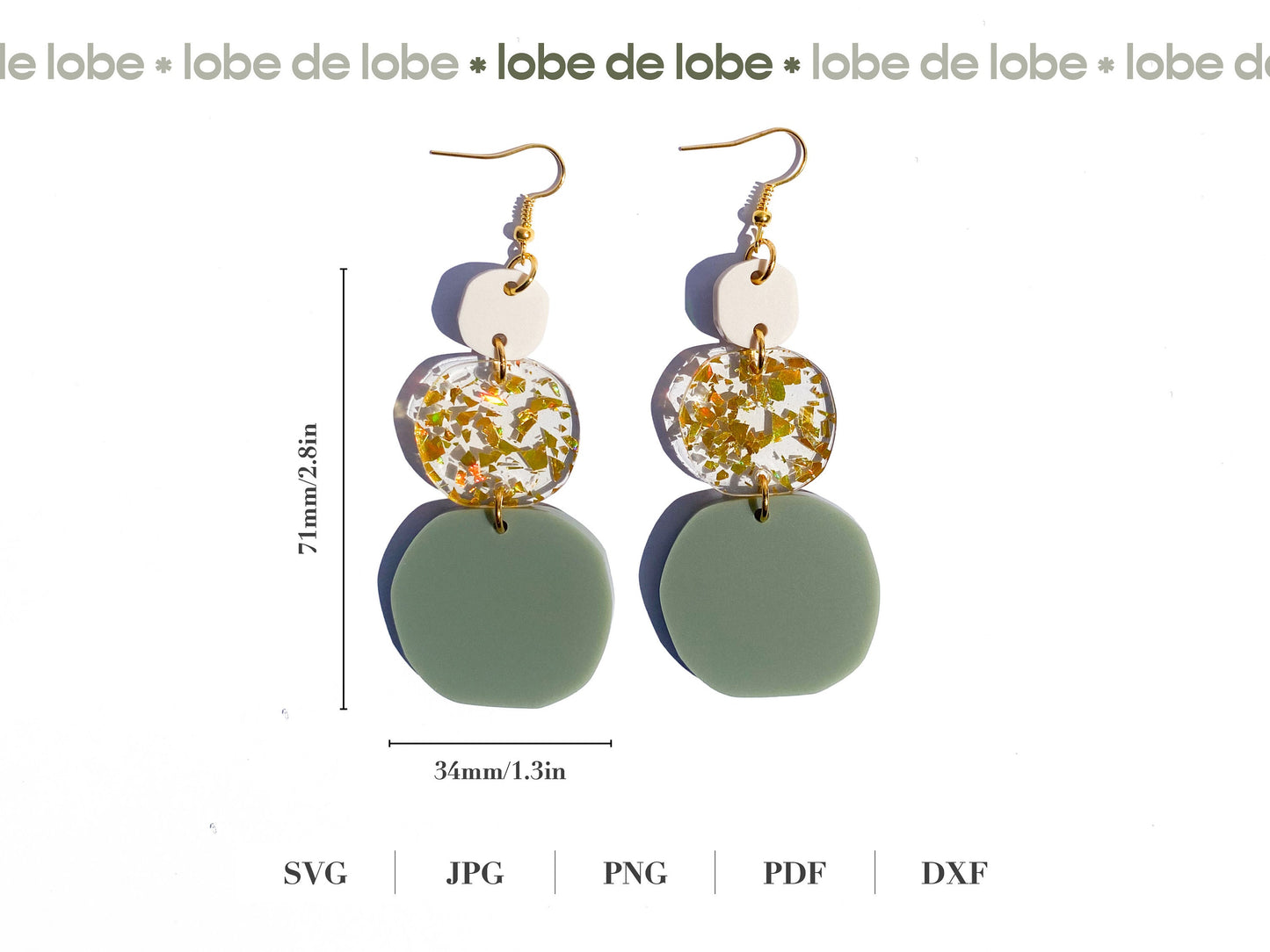 Boho Pebble Dangle Laser Cut Earrings Digital Download