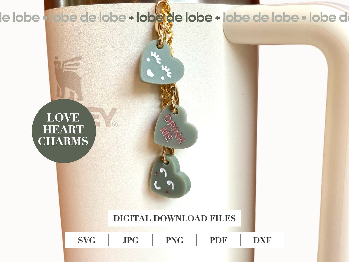 Modern Tumbler Charms Bundle + Straw Connector Laser Engraved Digital Download