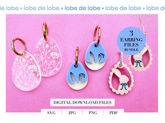 Easter Bundle Laser Engraved Earrings Digital Download