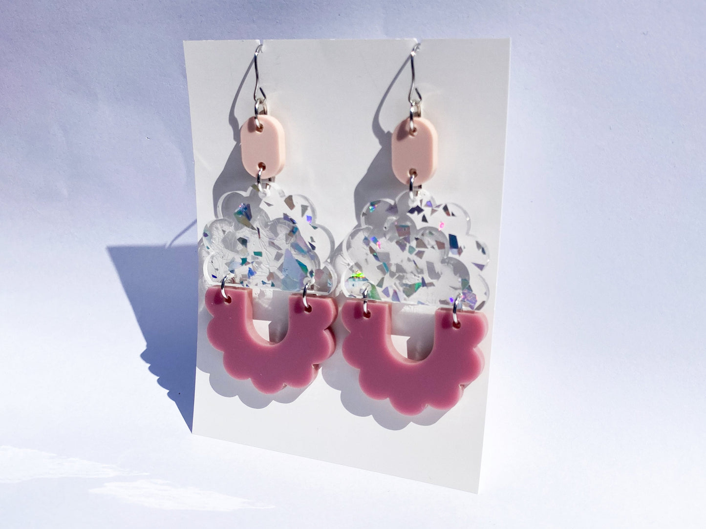 Oval Boho Scallop Laser Cut Earrings Digital Download