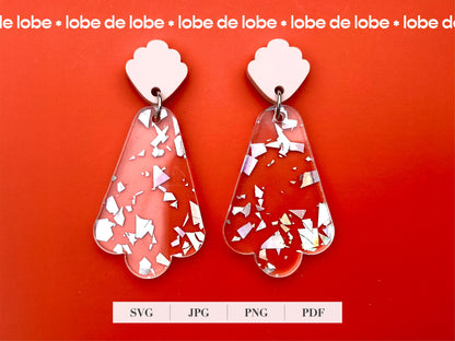 Trendy Fan Scallop Laser Cut Earrings Digital Download