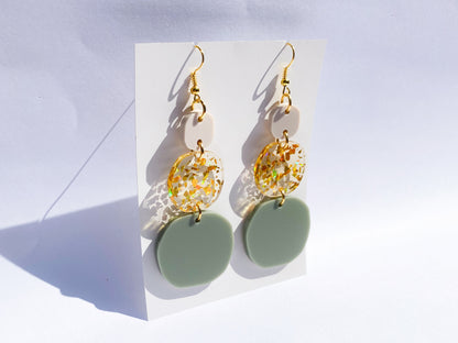 Boho Pebble Dangle Laser Cut Earrings Digital Download