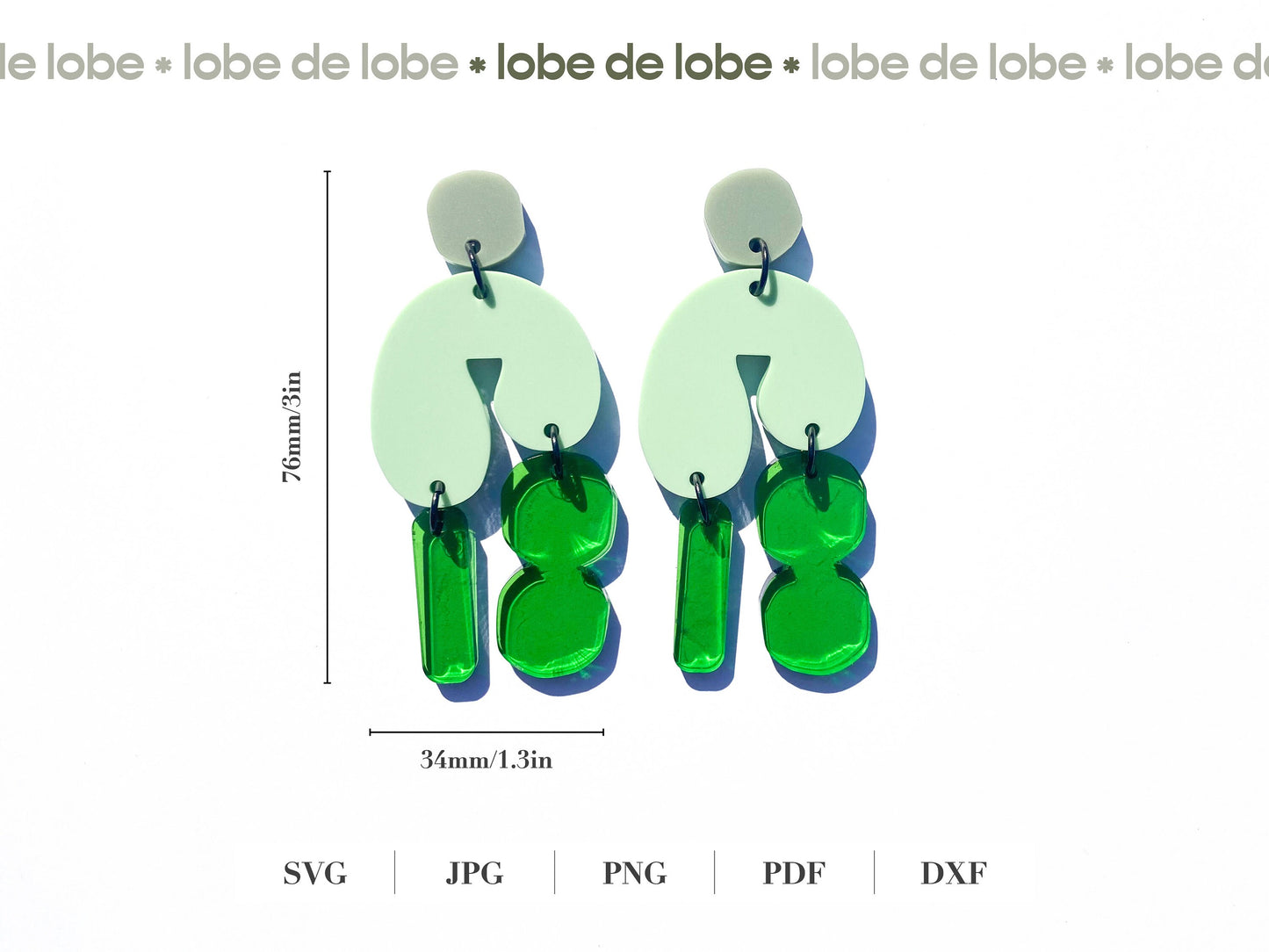 Asymmetrical Boho Bundle Laser Cut Earrings Digital Download