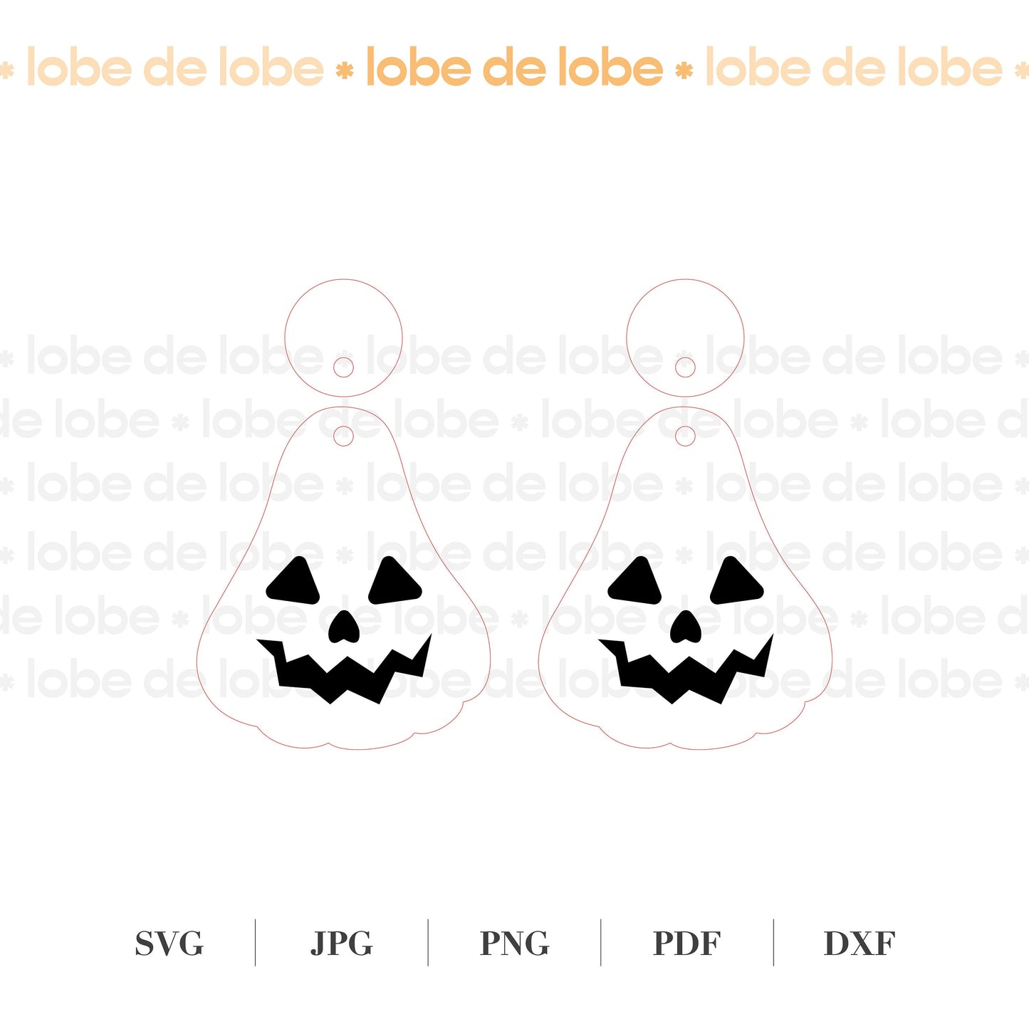 Halloween Pumpkin Jack o' Lantern Laser Cut Earrings Digital Download