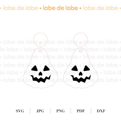 Halloween Pumpkin Jack o' Lantern Laser Cut Earrings Digital Download
