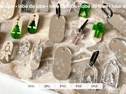 Christmas Holiday Bundle Acrylic Earrings Laser Cut SVG Files