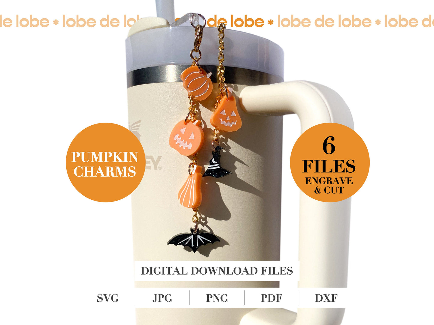 Halloween Pumpkin Jack o'Lantern Laser Engraved Charms Digital Download